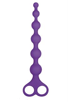 8 Inch Ribbed Silicone Anal Beads Purple