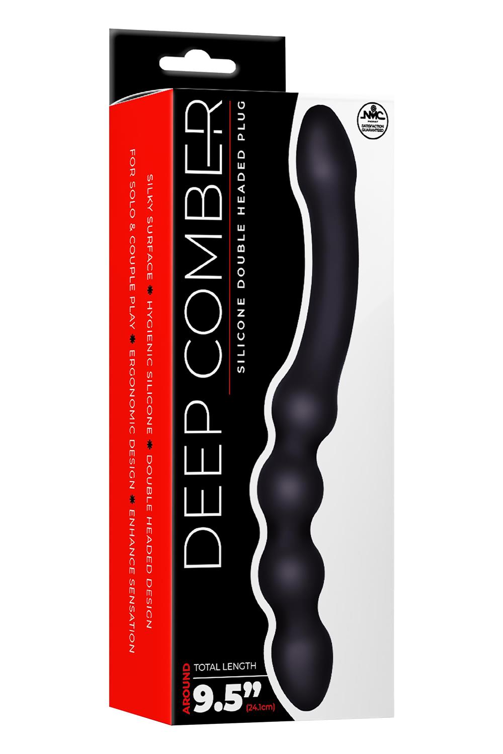 9.5 Inch Silicone Double Headed Plug Black