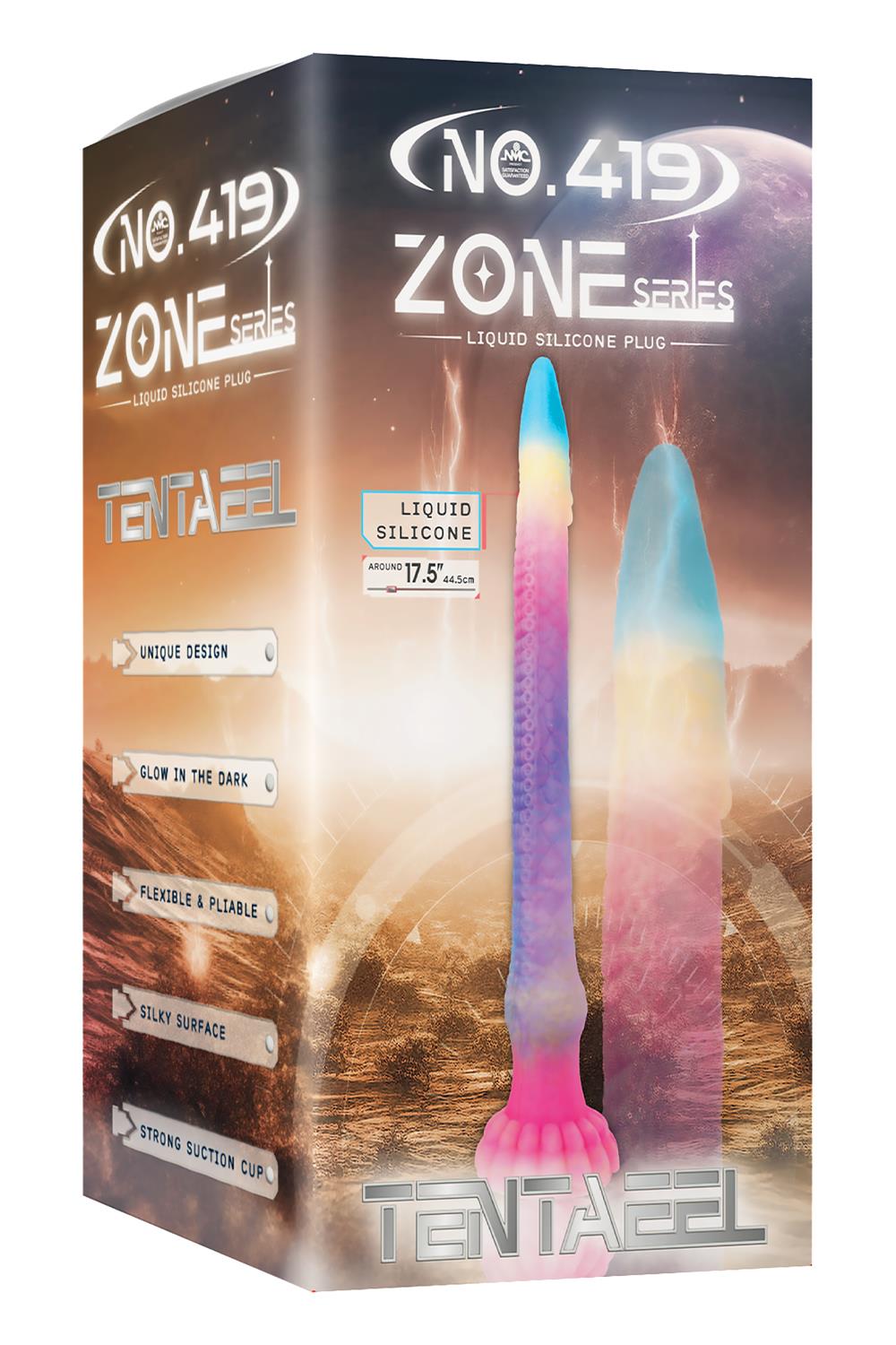 17.5 Inch Silicone Monster Dildo Glow In The Dark