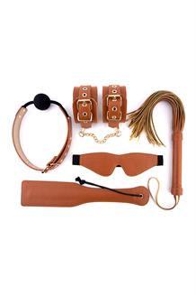 Elite Bdsm Set Cognac Vegan Leather