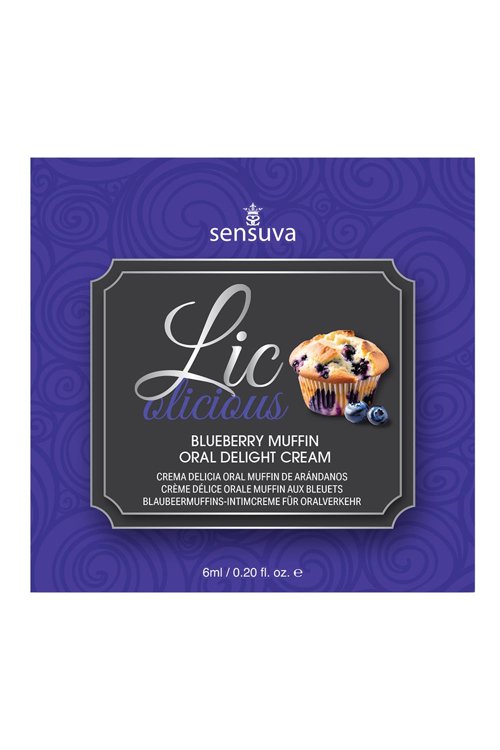 SENSUVA LIC-O-LICIOUS ORAL DELIGHT CREAM BLUEBERRY MUFFIN 6 ML