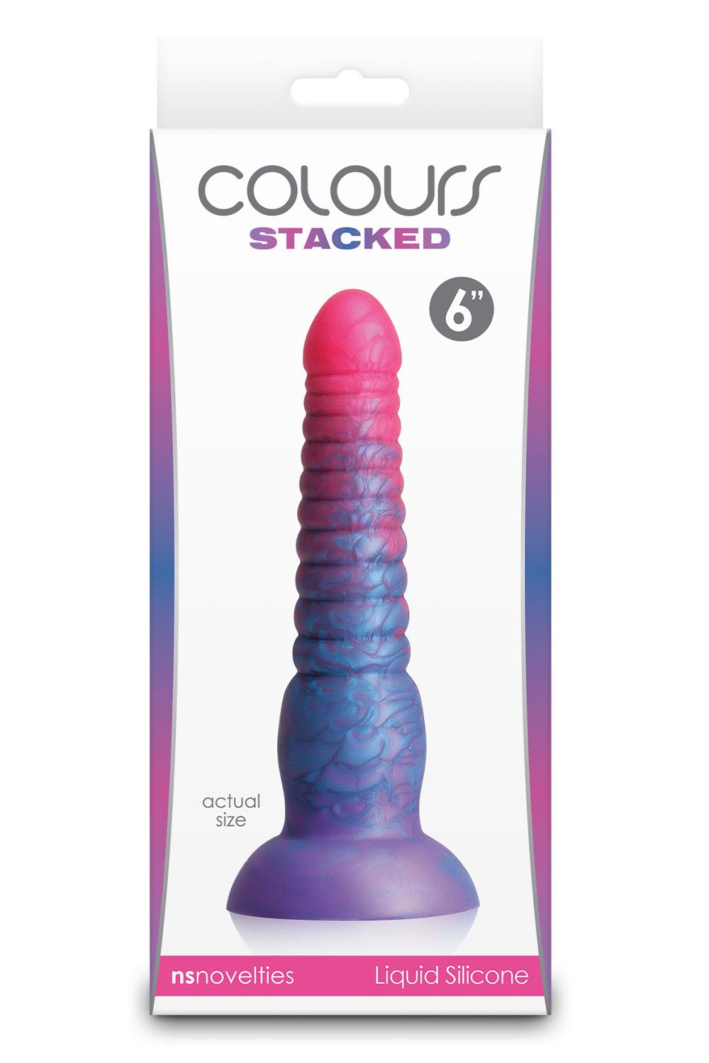 COLOURS STACKED 6 INCH DILDO PINK/BLUE