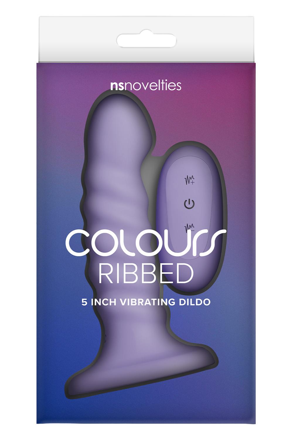 COLOURS RIBBED 5 INCH VIBRATING PURPLE