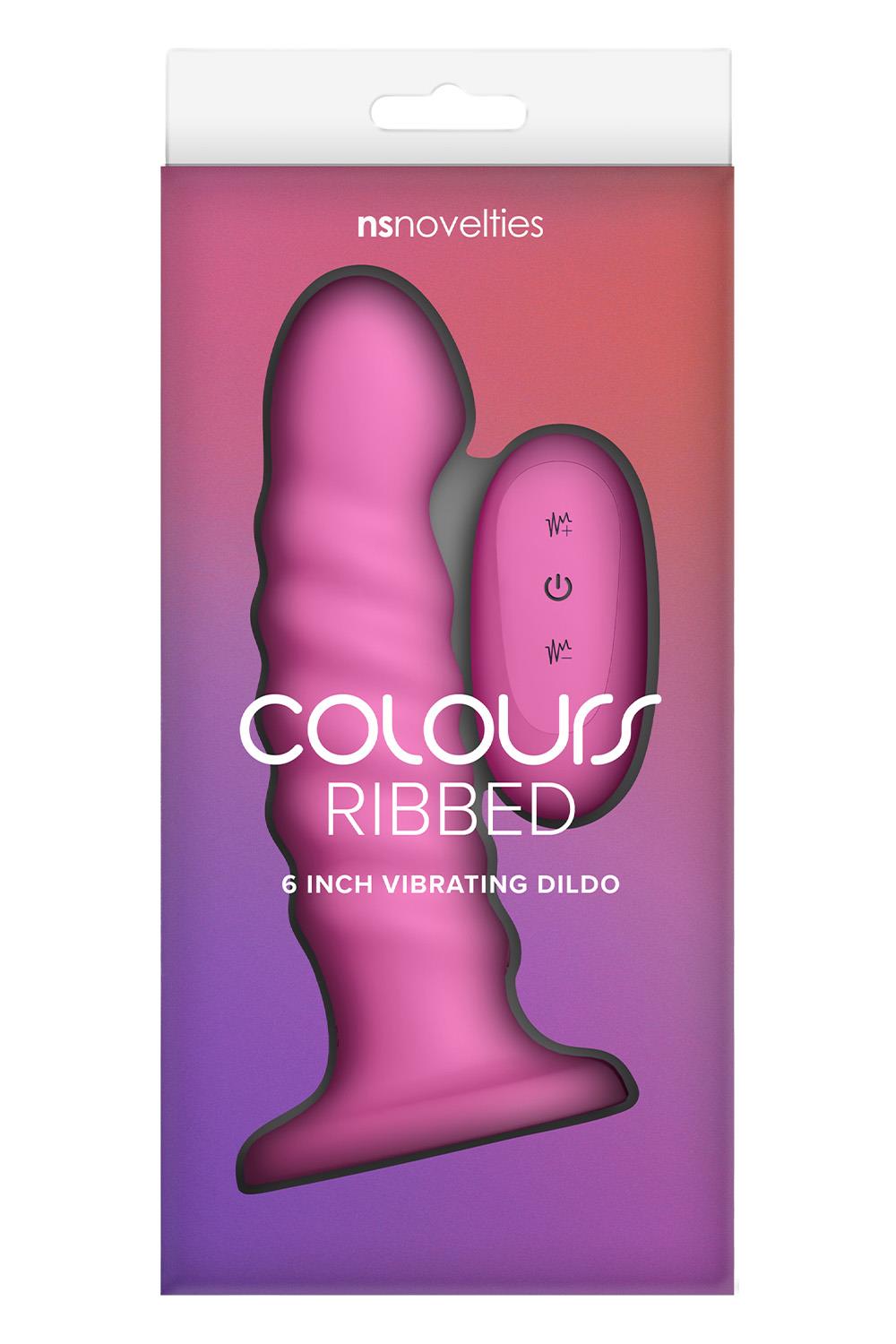 COLOURS RIBBED 6 INCH VIBRATING PINK