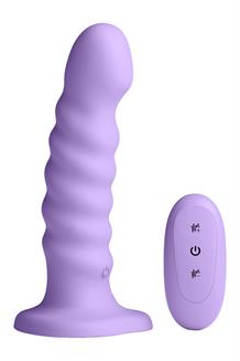 Ribbed 6 Inch Vibrating Purple