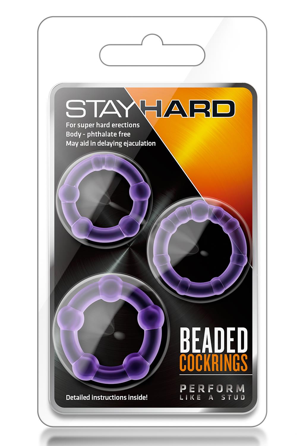 STAY HARD BEADED COCKRINGS PURPLE