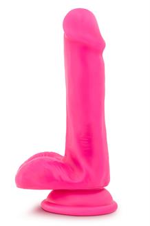 6 Inch Dual Density Cock Neon Pink