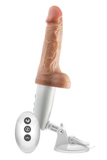Silicone Dr. Hammer 7 Inch Thrusting Dildo with Handle Beige