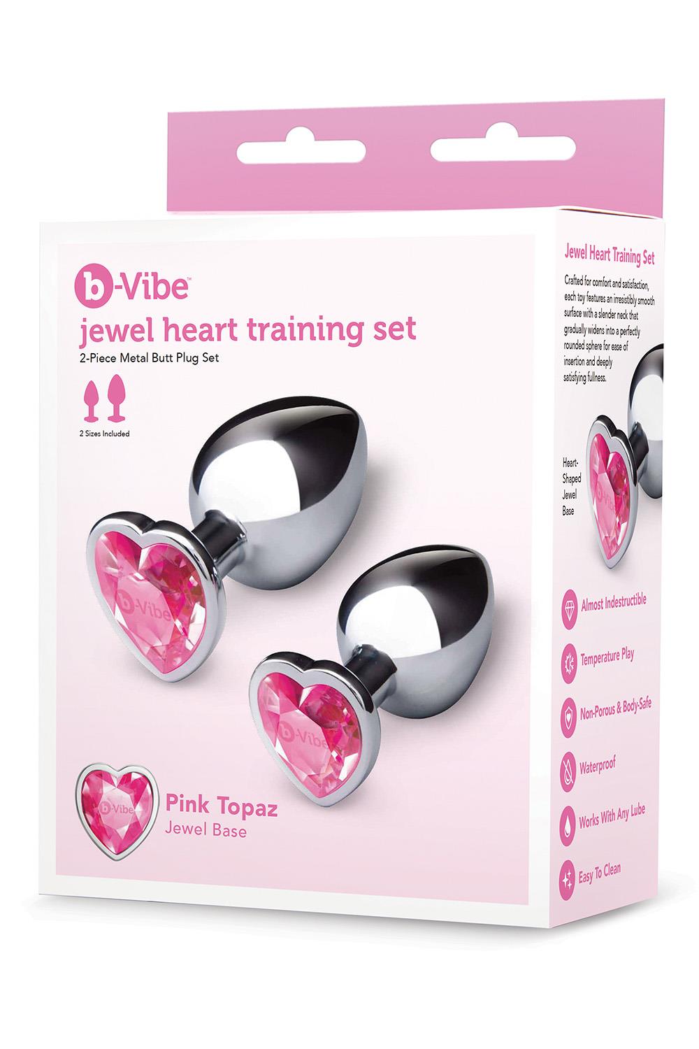 Jewel Heart Metal Butt Plug Training Set
