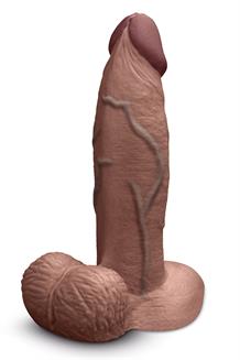 Slipskin Realistic Silicone Dildo 7 Inch Girthy Brown