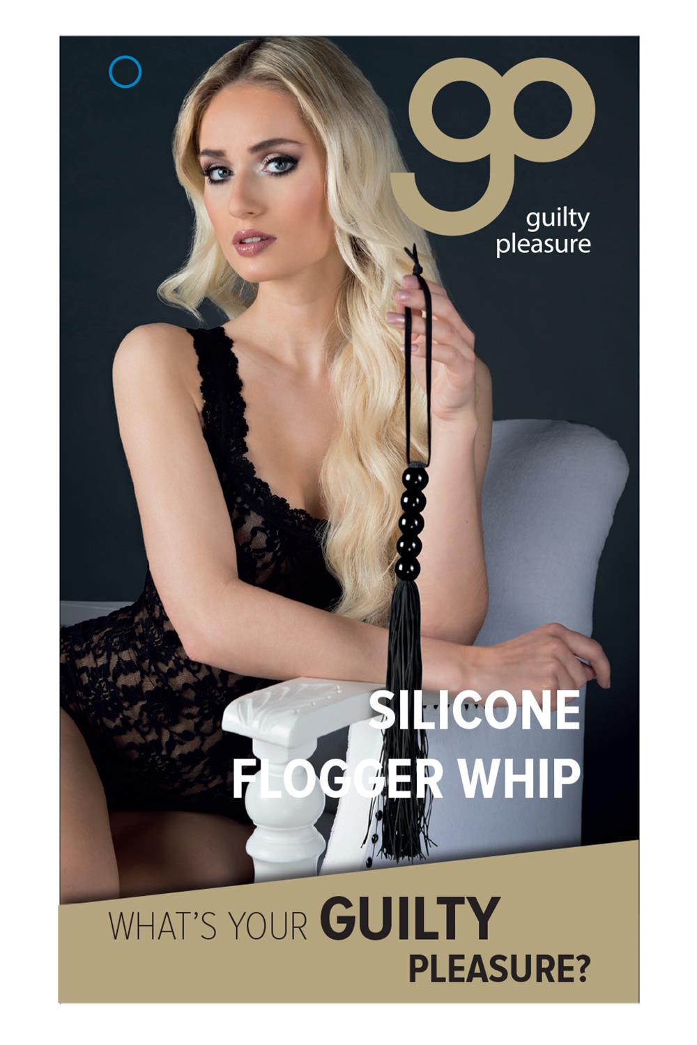 GP SILICONE FLOGGER WHIP BLACK