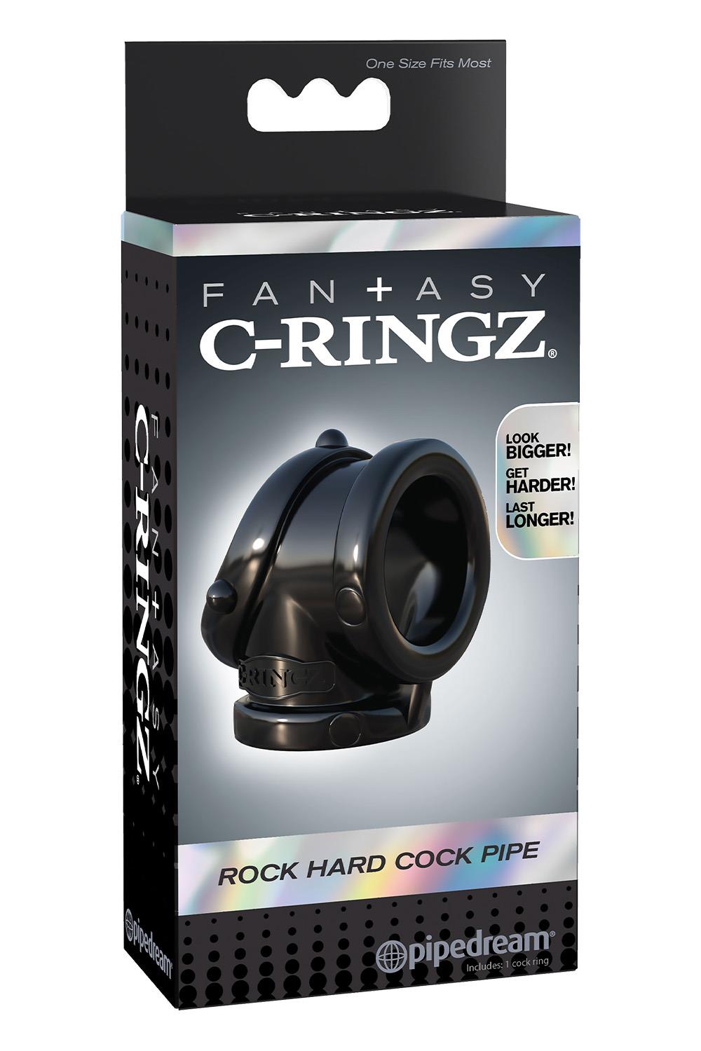 FANTASY C-RINGZ ROCK HARD COCK PIPE BLACK