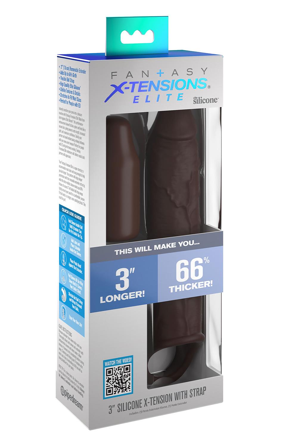 FANTASY X-TENSIONS ELITE 7 INCH EXTENSION WITH STRAP BROWN
