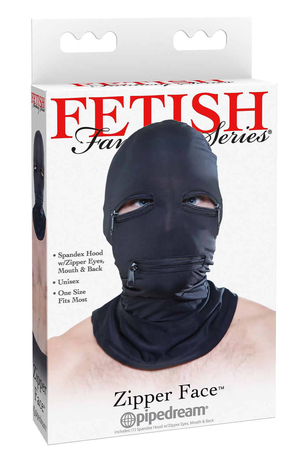 Zipper Face Hood Black