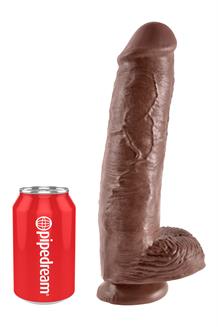 11 Inch Cock with Balls Brown