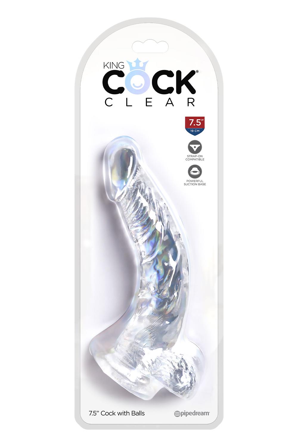 7.5 Inch Cock with Balls Clear