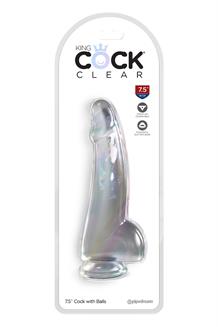 KING COCK CLEAR 7.5 INCH COCK WITH BALLS CLEAR