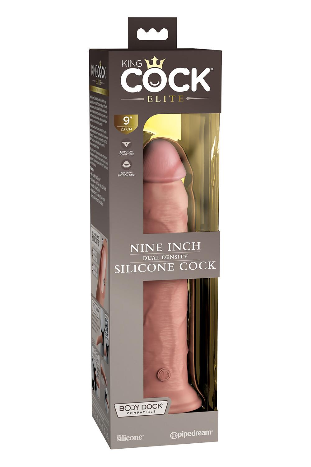 KING COCK ELITE 9 INCH DUAL DENSITY SILICONE COCK LIGHT