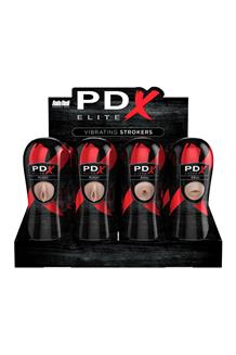 Pipedream Extreme Elite Vibrating Stroker Display - 12 pcs Light