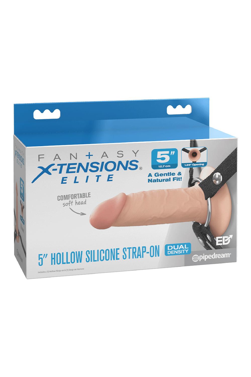 5 Inch Silicone Hollow Strap-On Dual Density