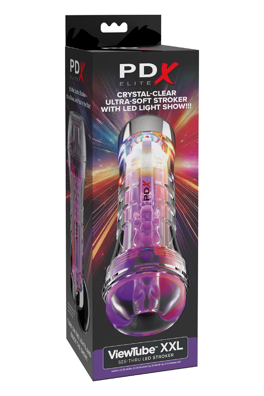 PDX ELITE VIEW TUBE SEE-THRU EZ-GRIP LED STROKER