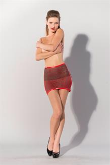 Printed Datex Striped Mini Skirt