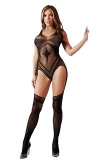 Impulsive Crotchless Teddy Bodystocking Black