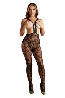In Suspense Lace Suspender Stockings Black