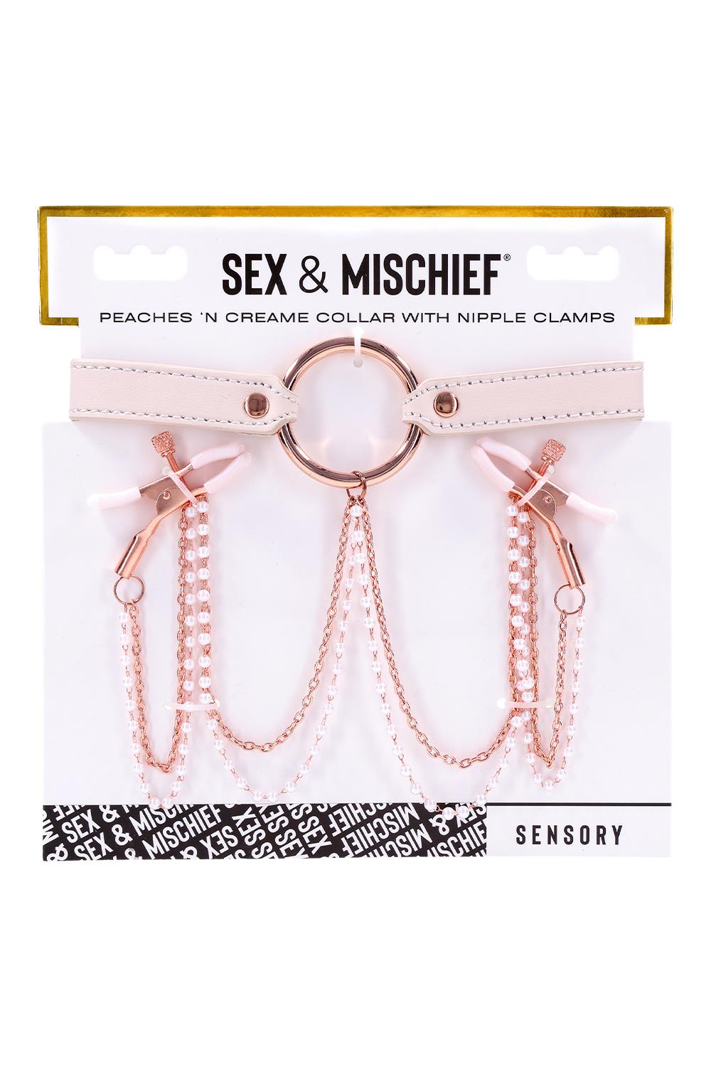 PEACHES ‘N CREAME COLLAR WITH NIPPLE CLAMPS