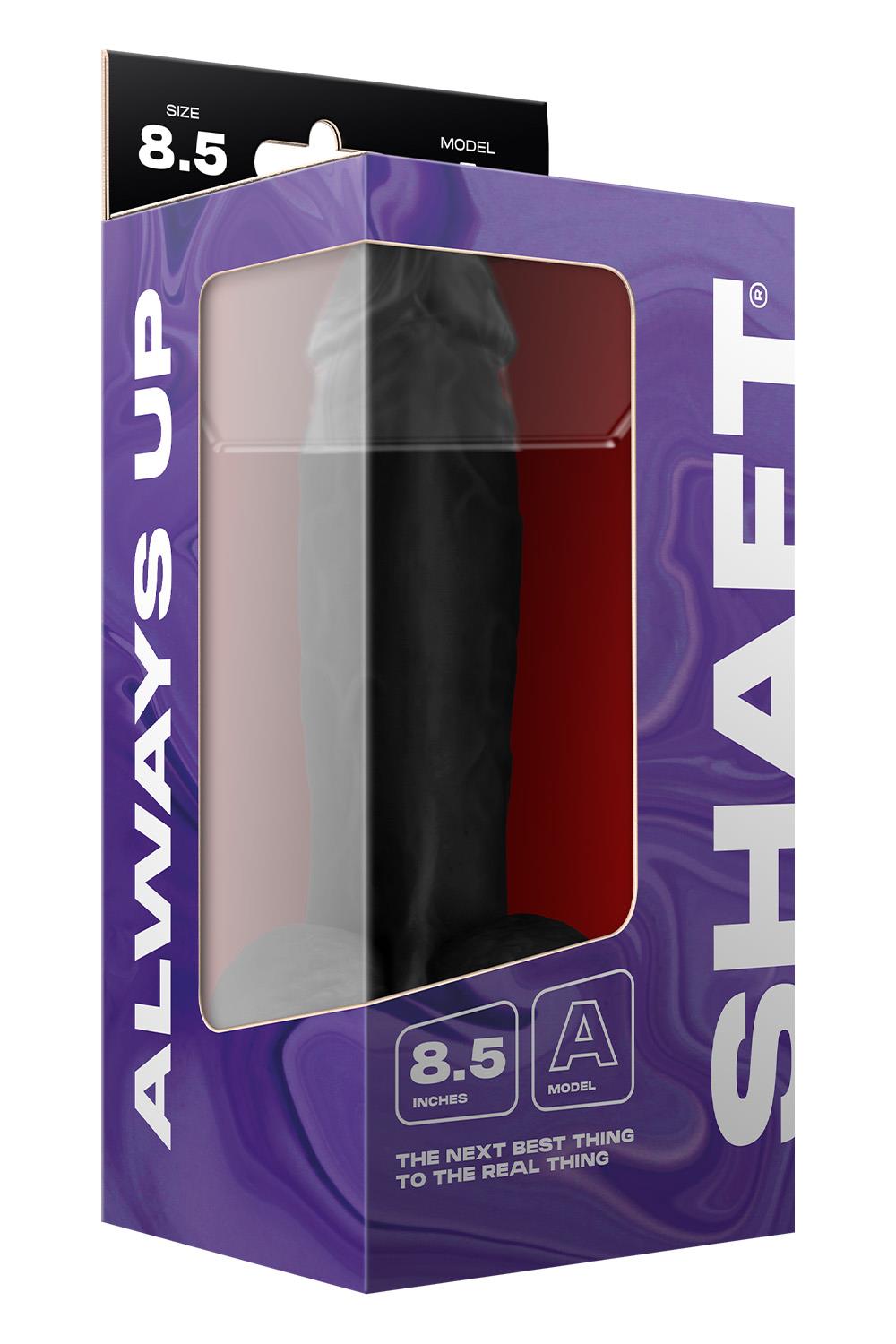 SHAFT MODEL A 8.5 INCH LIQUID SILICONE DONG WITH BALLS BLACK