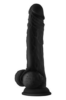 Model A 10.5 Inch Liquid Silicone Dong With Balls Black