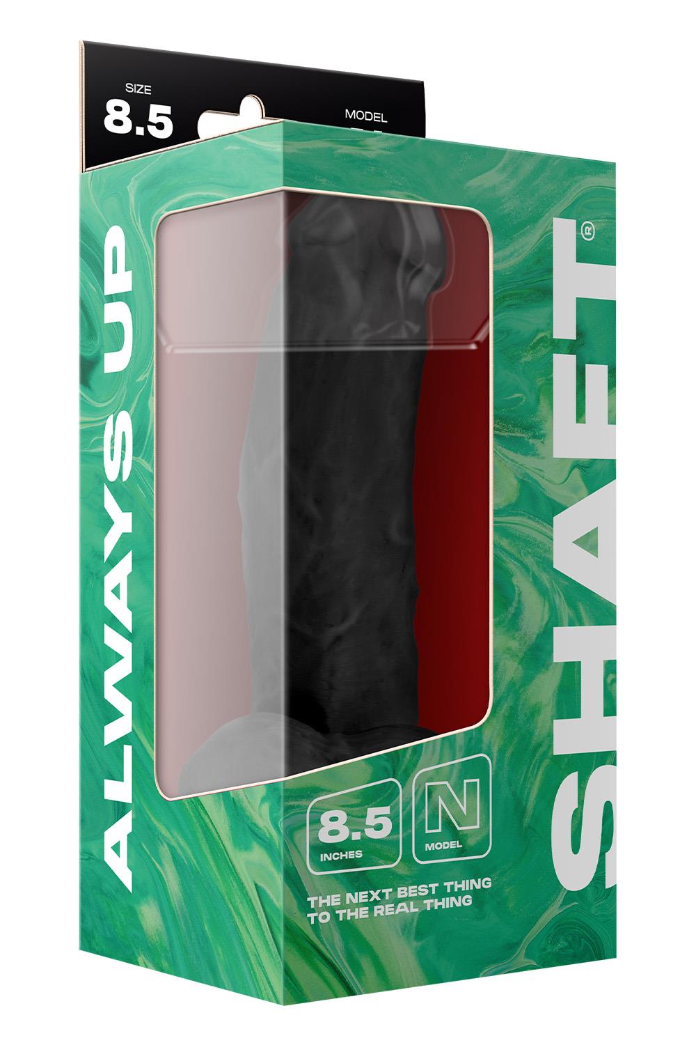 SHAFT MODEL N 8.5 INCH LIQUID SILICONE DONG WITH BALLS BLACK