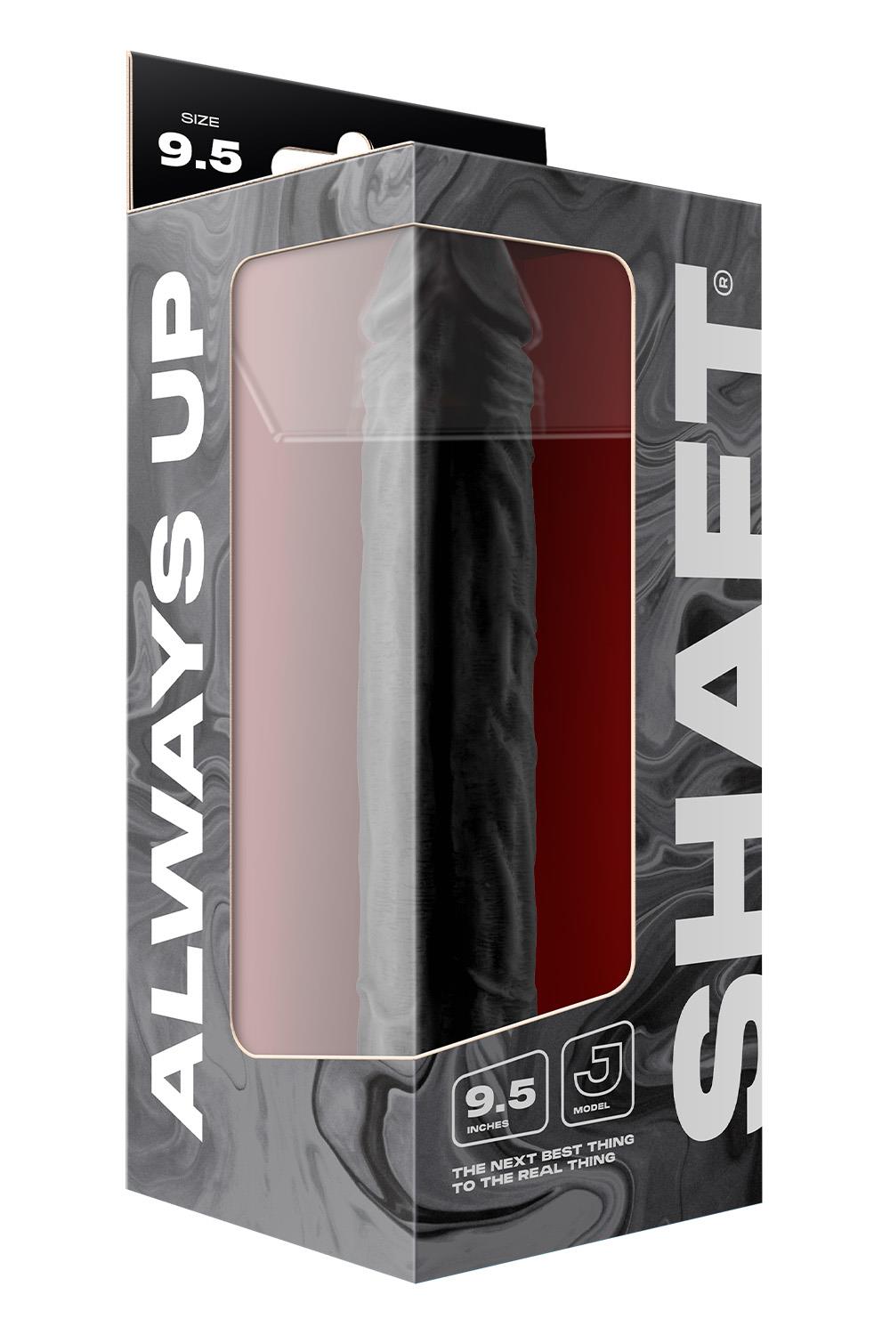 SHAFT MODEL J 9.5  INCH LIQUID SILICONE DONG BLACK