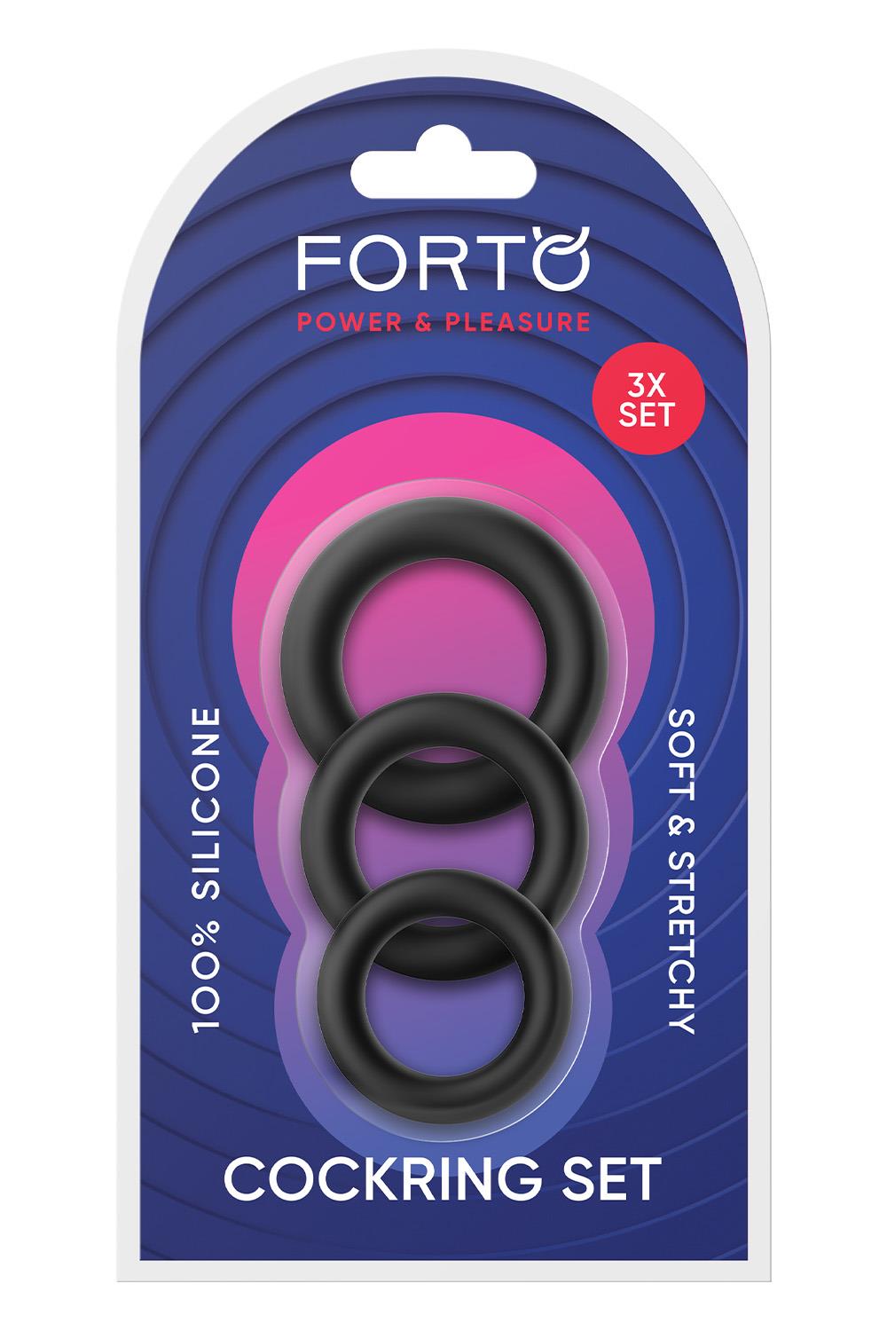 F-39 Trio Cockring Set Black