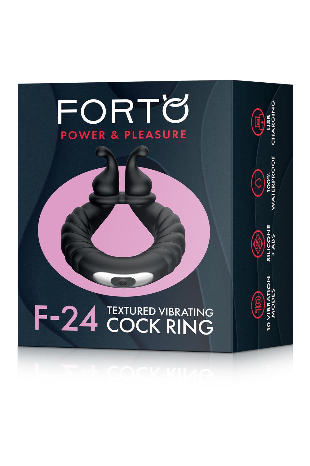 F-24 Textured Vibrating Cockring Black