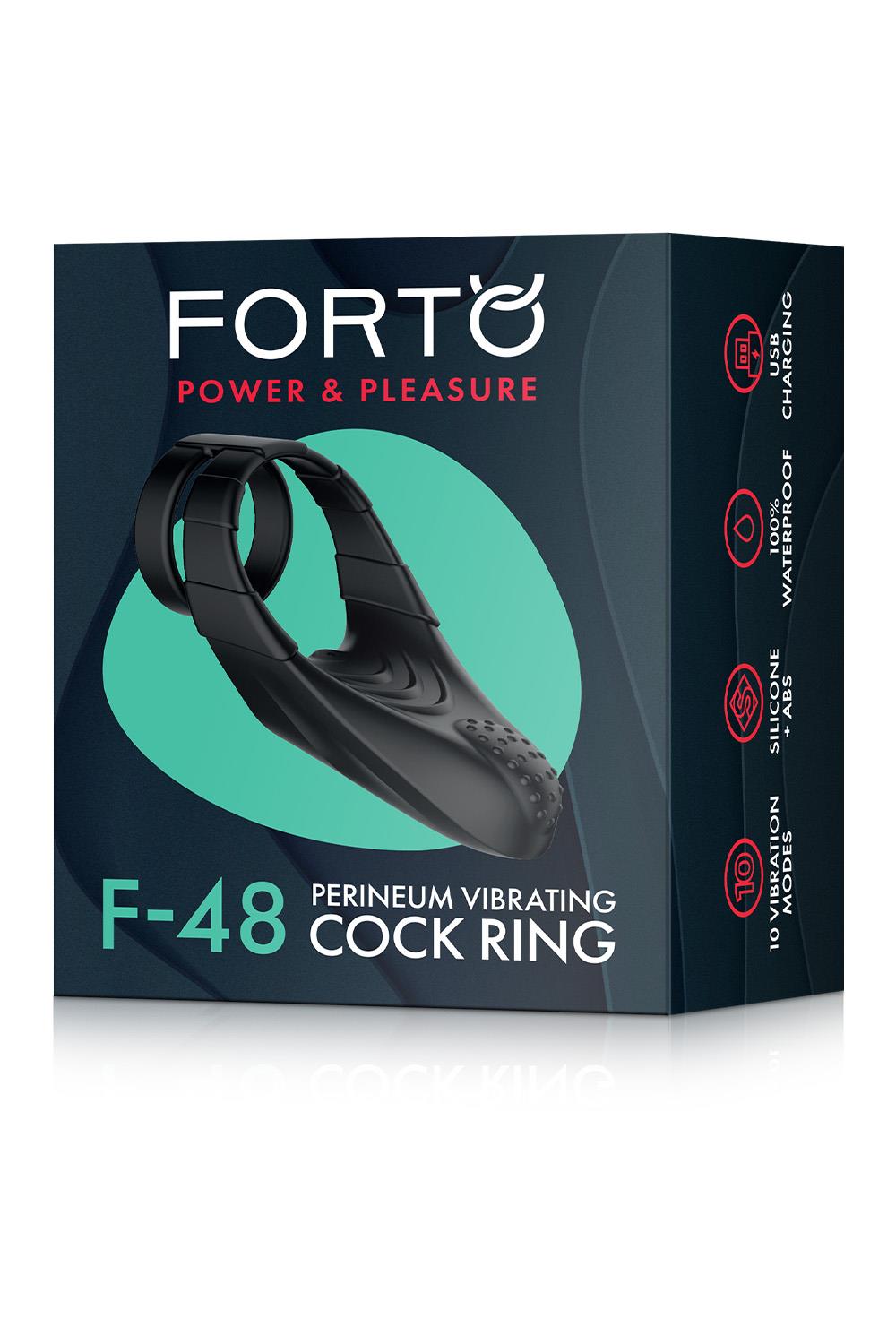 F-48 Vibrating Perineum Double C-Ring Black