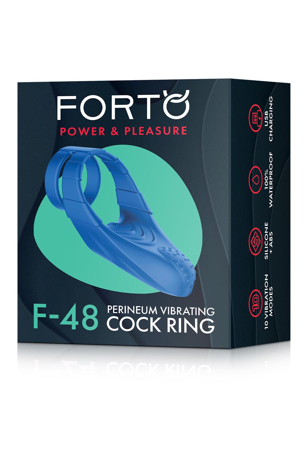 F-48 Vibrating Perineum Double C-Ring Blue