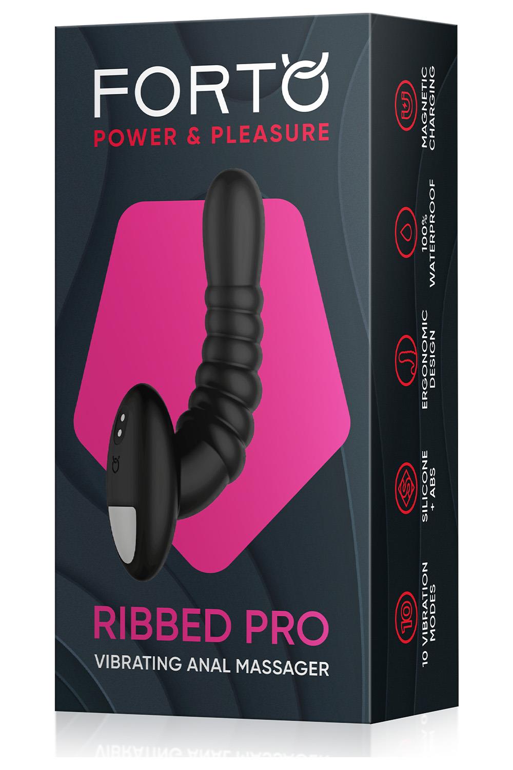Ribbed Pro Vibrating Massager Black