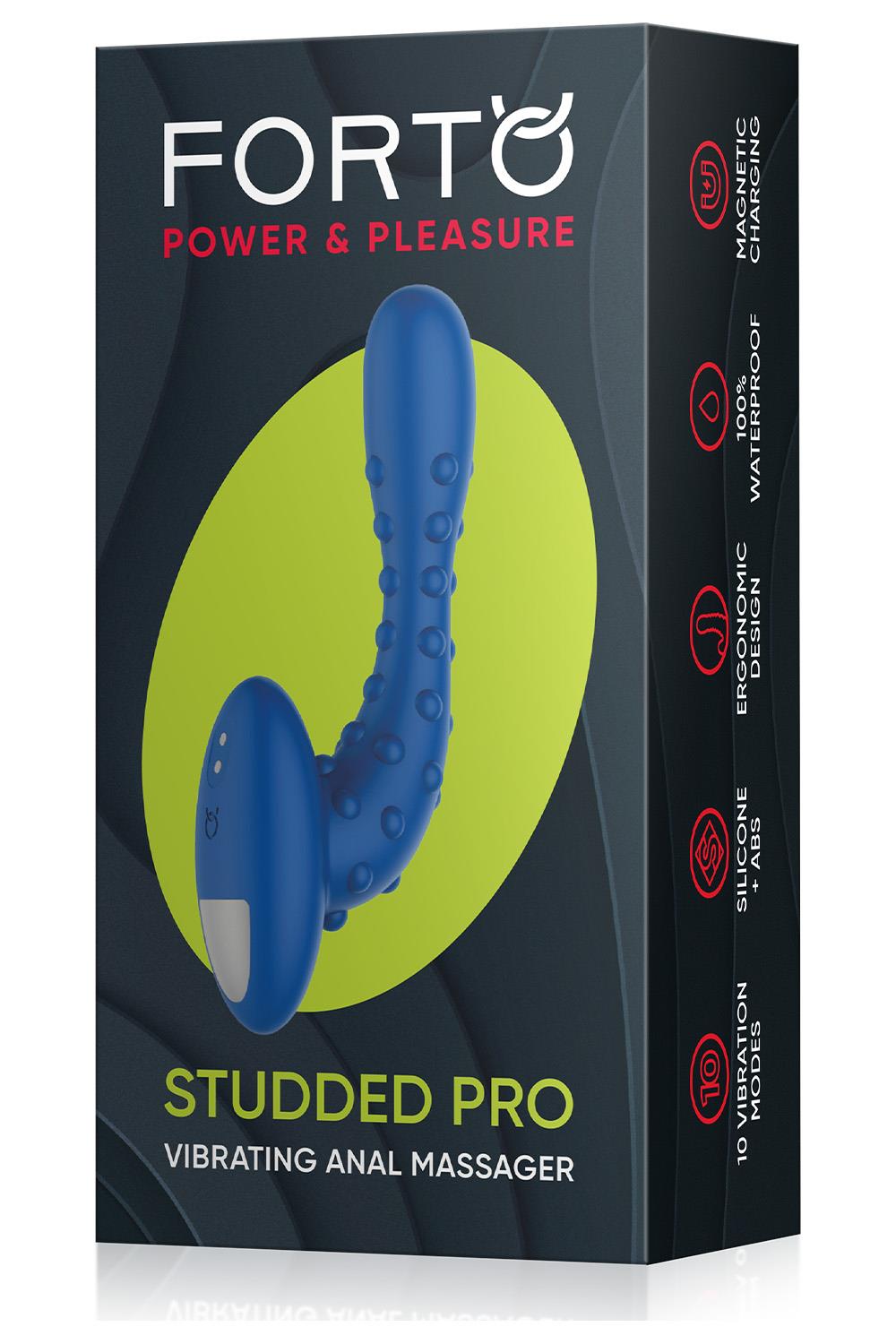 Studded Pro Vibrating Massager Blue