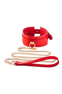 O-Ring Collar + Leash Red/Gold